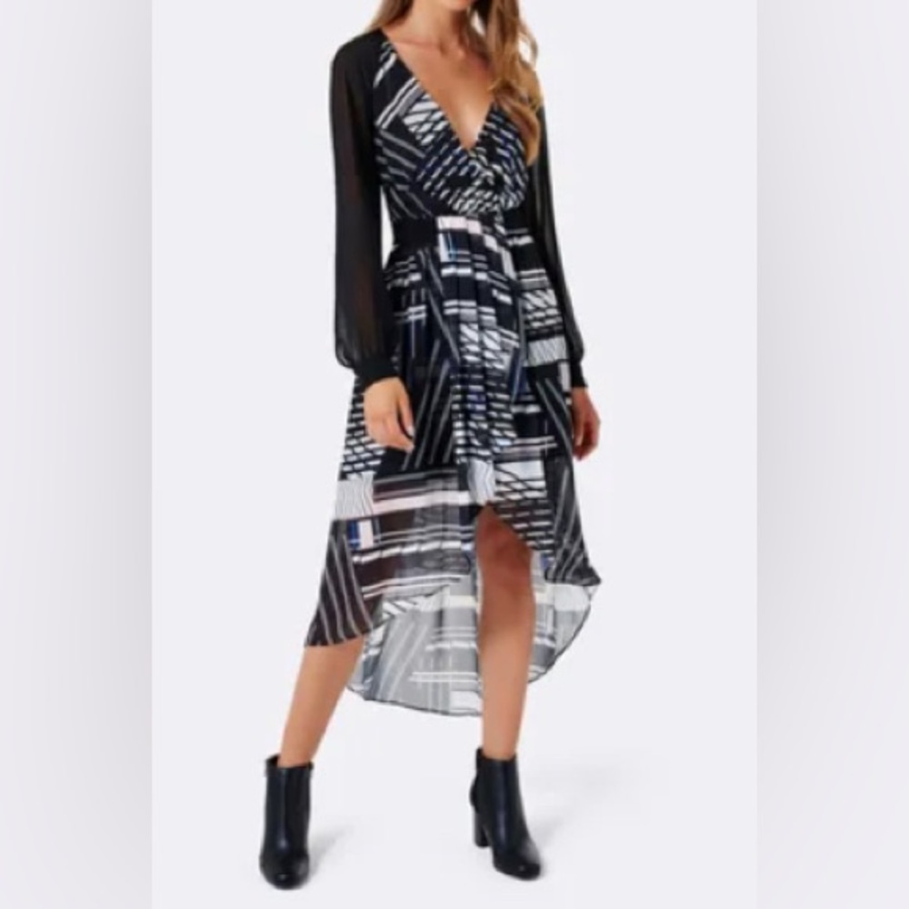 Host pick 🌟 Forever New - wrap front spliced dress / size 8 brand new - Picture 1 of 10